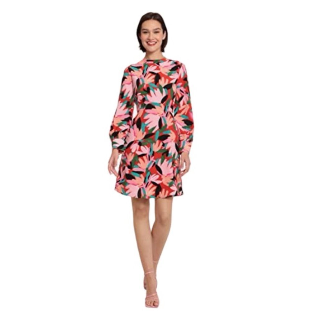 Donna Morgan Mock Neck Mini Dress With Long Sleeves. Size 10 NWT - Picture 3 of 9